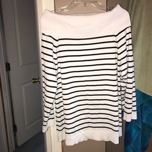 5/$15 Cable & Gauge Oversized Neck Striped Sweater